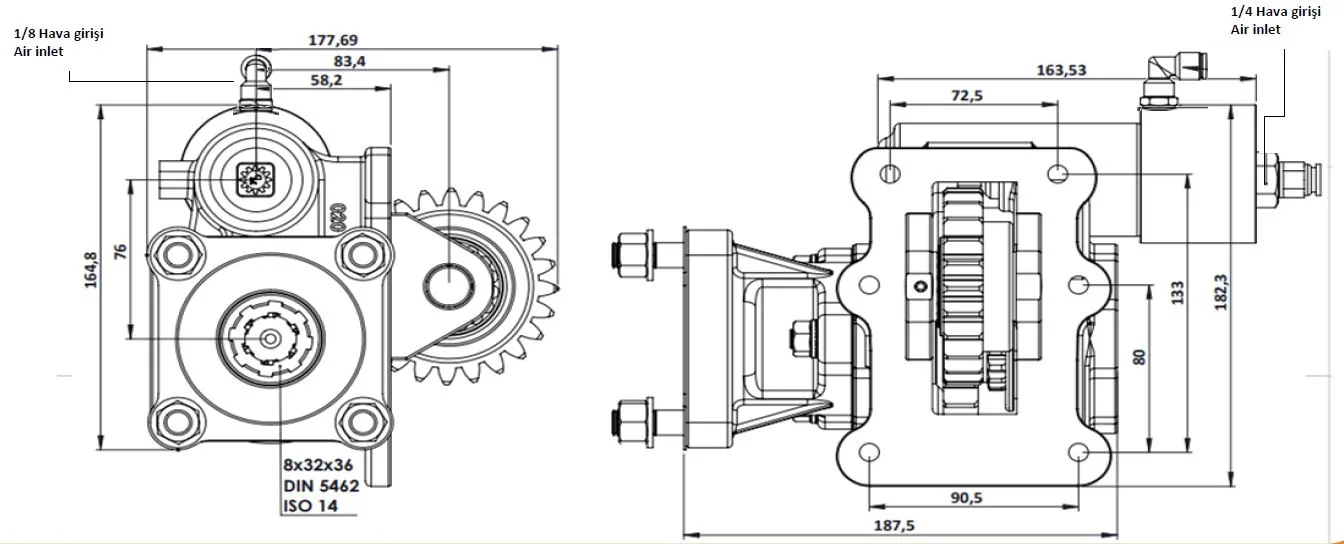 021 BC1 KV teknik çizimi — kesit, ölçü ve montaj şeması