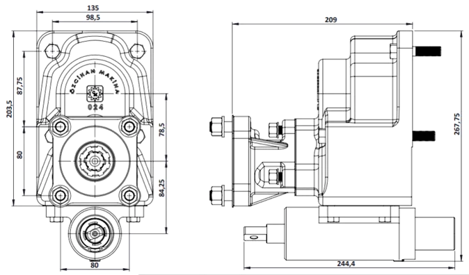 024 BC1 teknik çizimi — kesit, ölçü ve montaj şeması