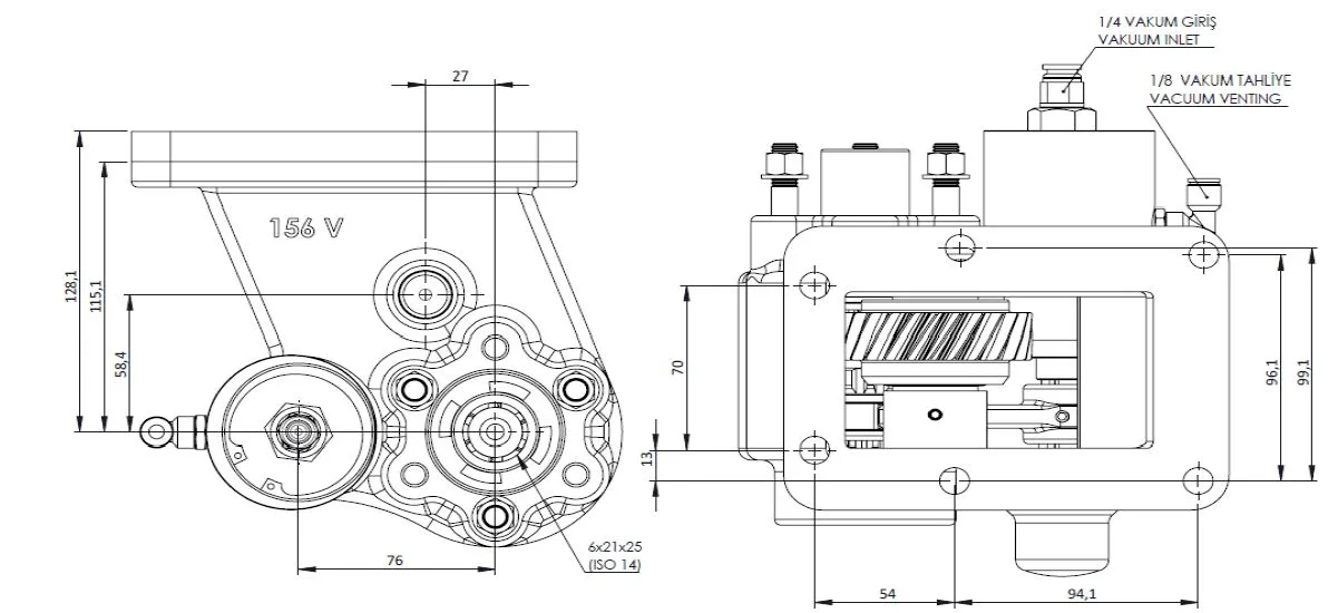179 BC2 KV teknik çizimi — kesit, ölçü ve montaj şeması