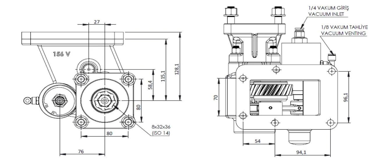 179 BC1 KV teknik çizimi — kesit, ölçü ve montaj şeması