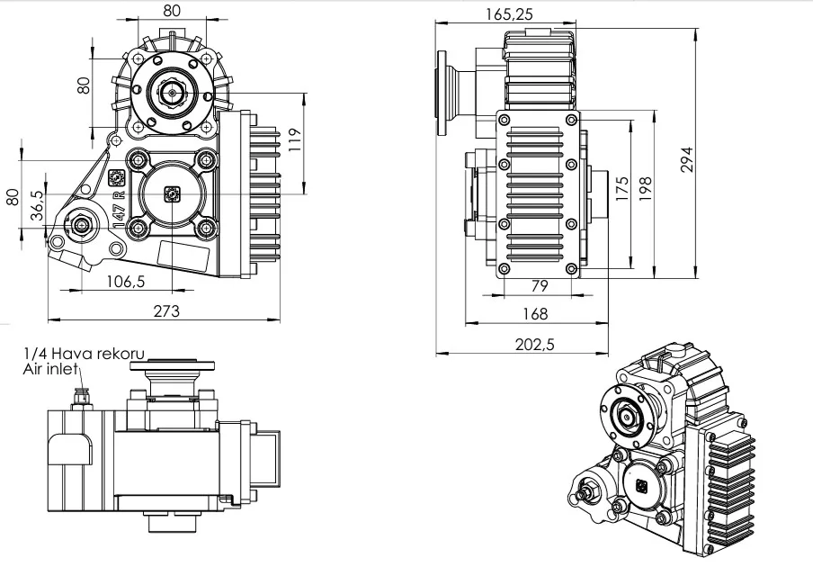 CTM 147 teknik çizimi — kesit, ölçü ve montaj şeması