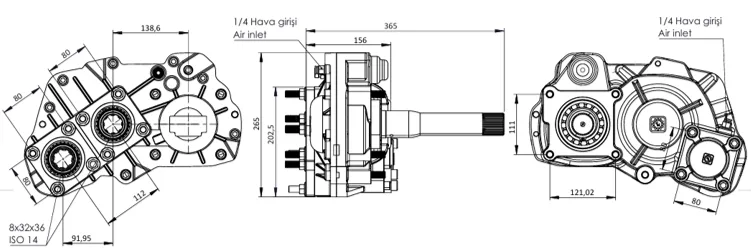 CTM 149 teknik çizimi — kesit, ölçü ve montaj şeması