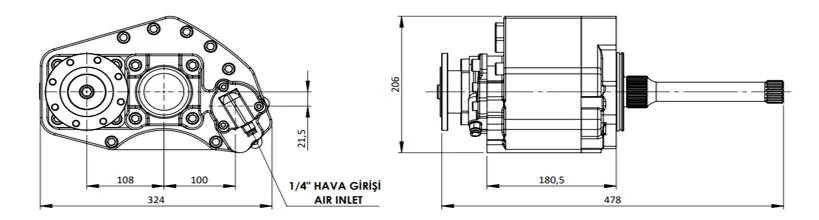 CTM 153 teknik çizimi — kesit, ölçü ve montaj şeması