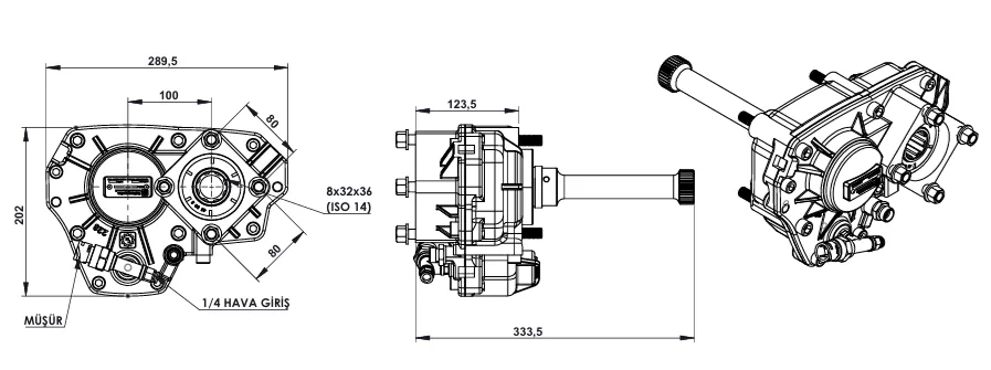 CTM 228 teknik çizimi — kesit, ölçü ve montaj şeması