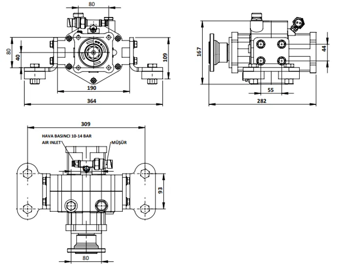 CTM 248 PNMK teknik çizimi — kesit, ölçü ve montaj şeması