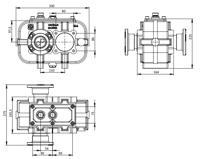 CTM 266 teknik çizimi — kesit, ölçü ve montaj şeması