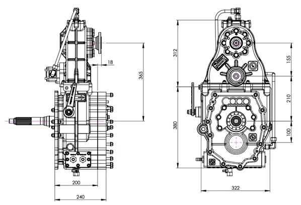 CTM 296 teknik çizimi — kesit, ölçü ve montaj şeması