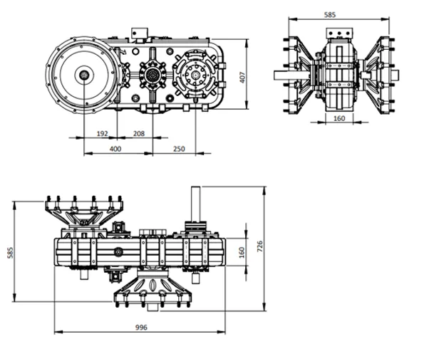 CTM 323 teknik çizimi — kesit, ölçü ve montaj şeması