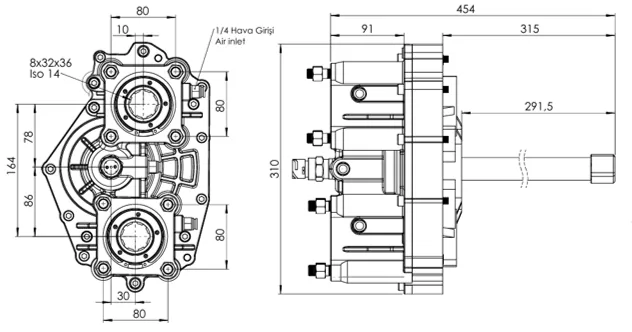 CTM 347 teknik çizimi — kesit, ölçü ve montaj şeması
