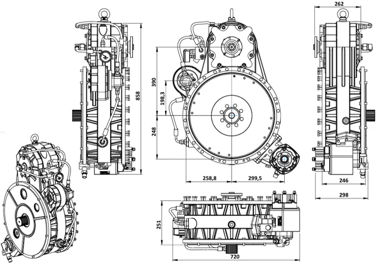 CTM 364 teknik çizimi — kesit, ölçü ve montaj şeması