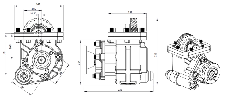 CTM 368 AD1 teknik çizimi — kesit, ölçü ve montaj şeması