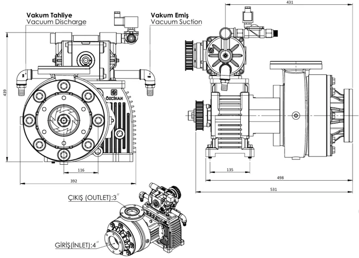 CTM ARZ 01 V teknik çizimi — kesit, ölçü ve montaj şeması